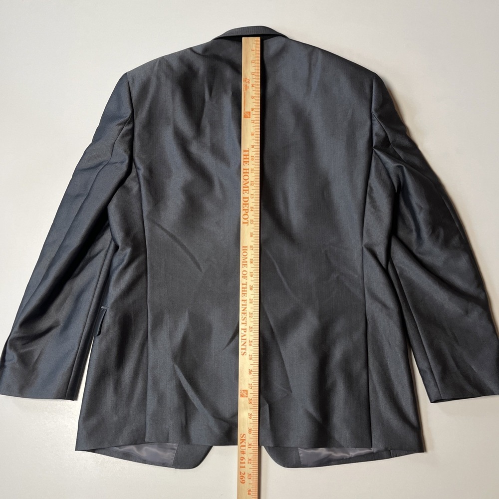 APT. 9 Herringbone Blazer Size 44R Gray Sport Coat 3 Button Lined Suit Jacket - Picture 6 of 7